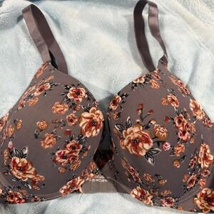 Kathy Ireland 36DD Brown floral push up bra